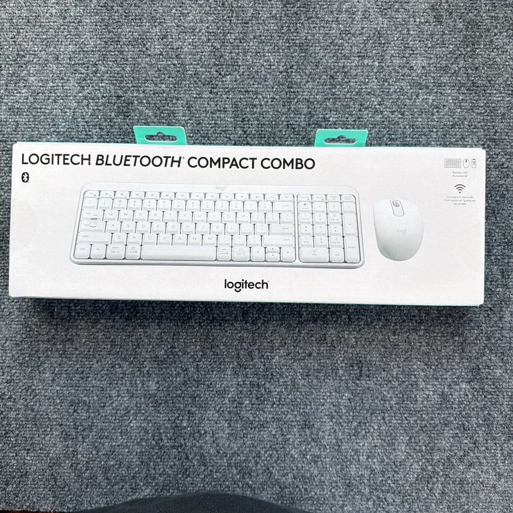 NEW IN BOX Logitech Bluetooth Compact Combo White Cordless Mouse Keyboard